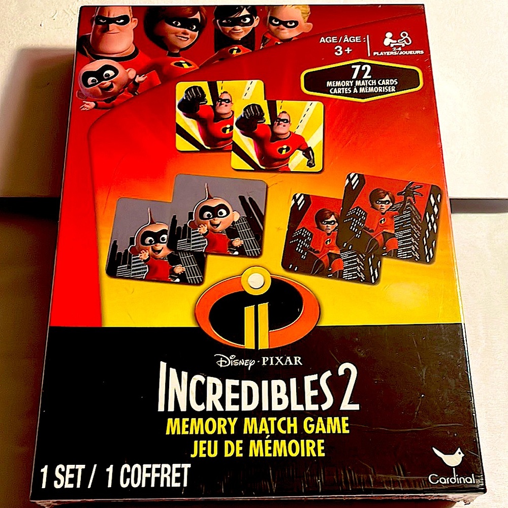 Disney/Pixar.  Incredibles 2, Memory Match Game.  NWOT.
